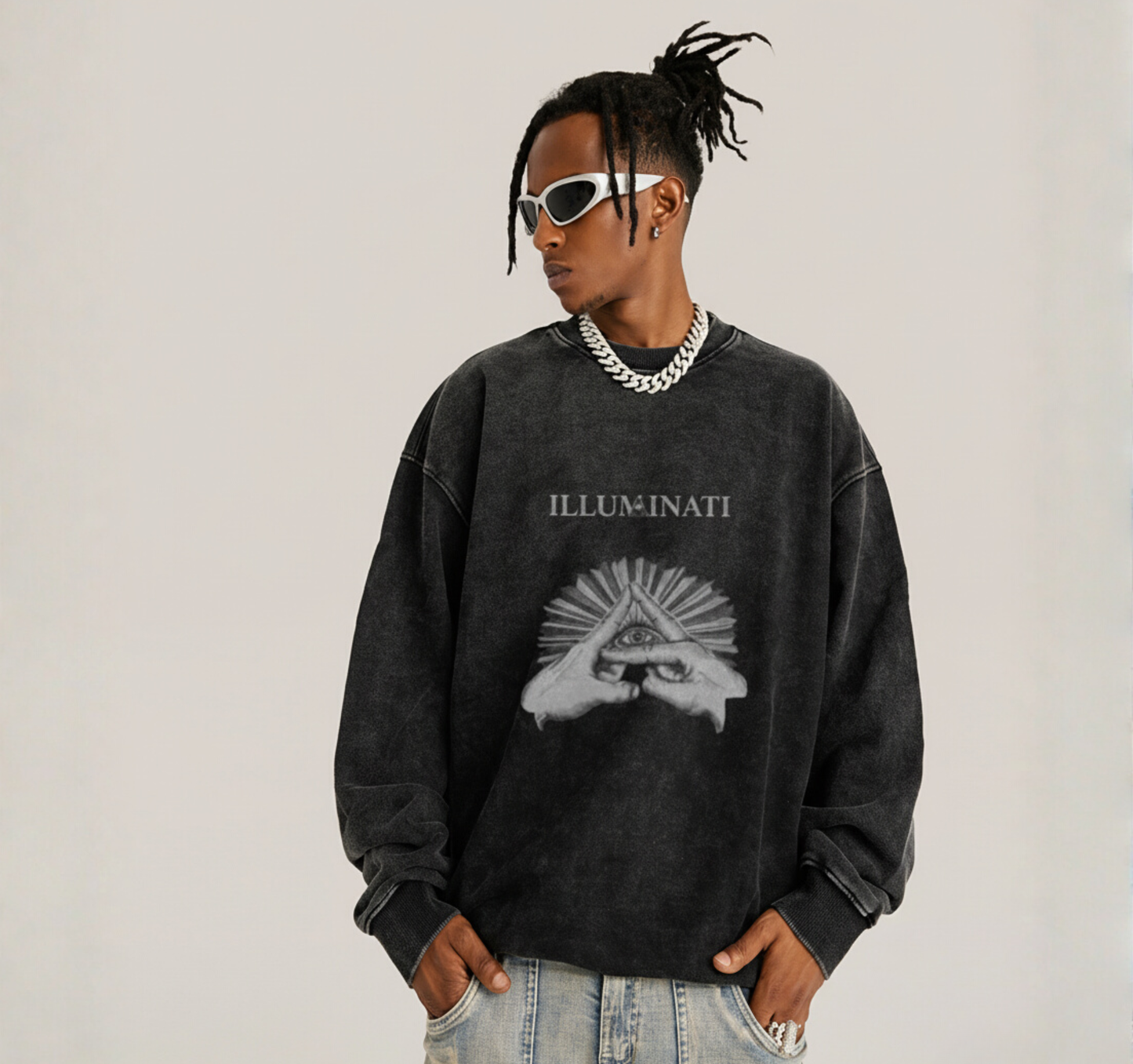 Vintage Style Oversized Heavy Sweatshirt - Built To Awaken 