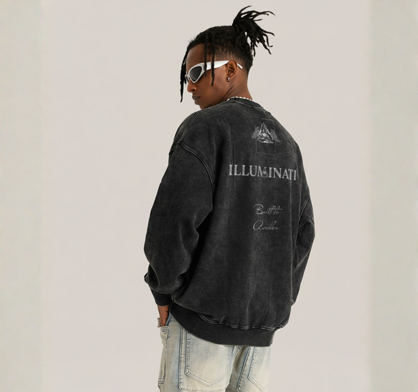 Vintage Style Oversized Heavy Sweatshirt - Built To Awaken 