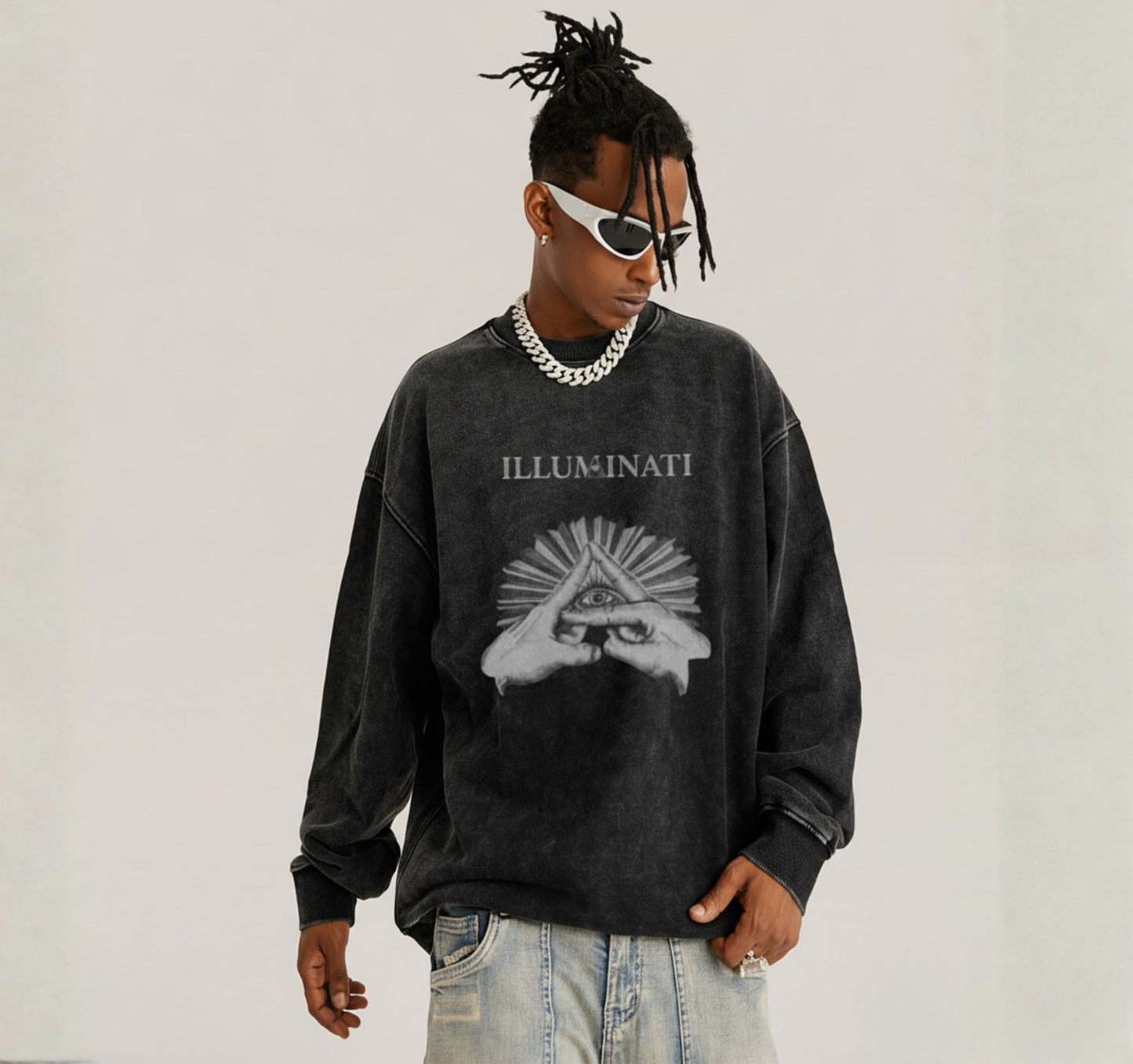 Vintage Style Oversized Heavy Sweatshirt - Built To Awaken 