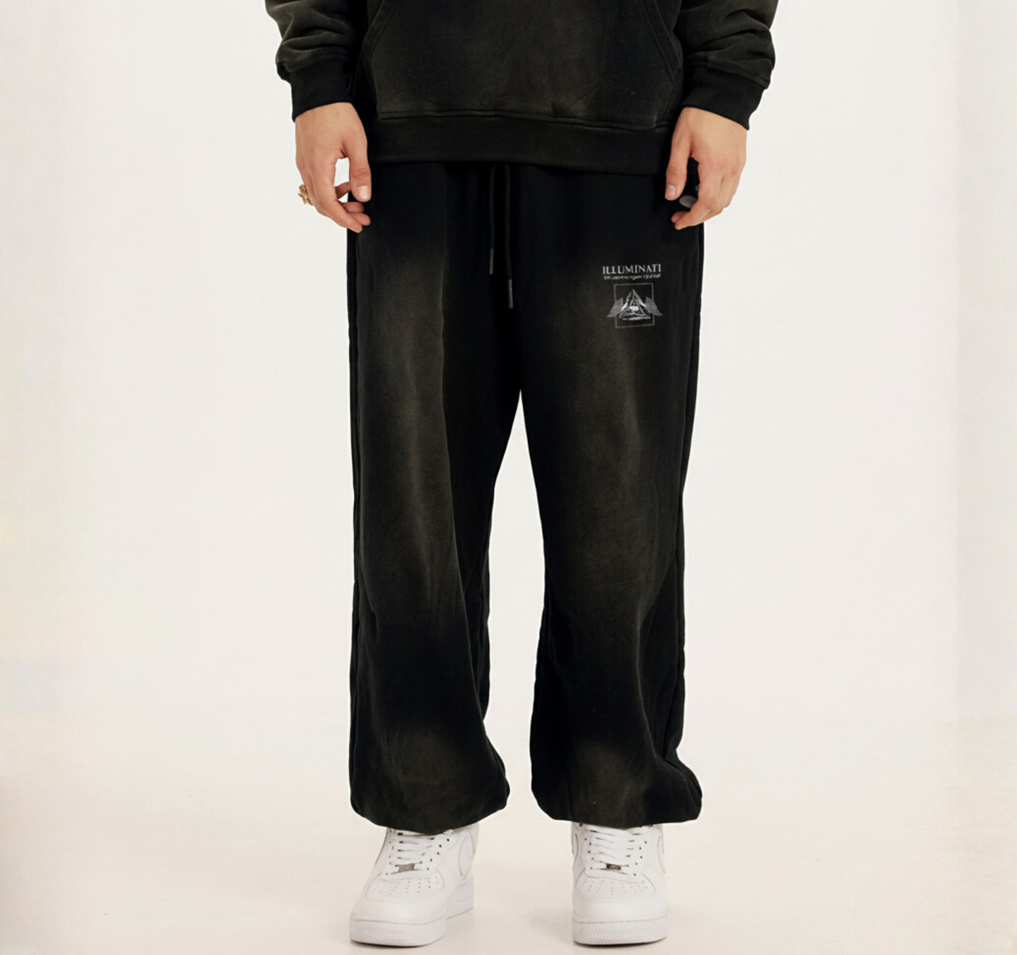 Vintage Oversized Sweatpants - Dark Gray Illuminati 