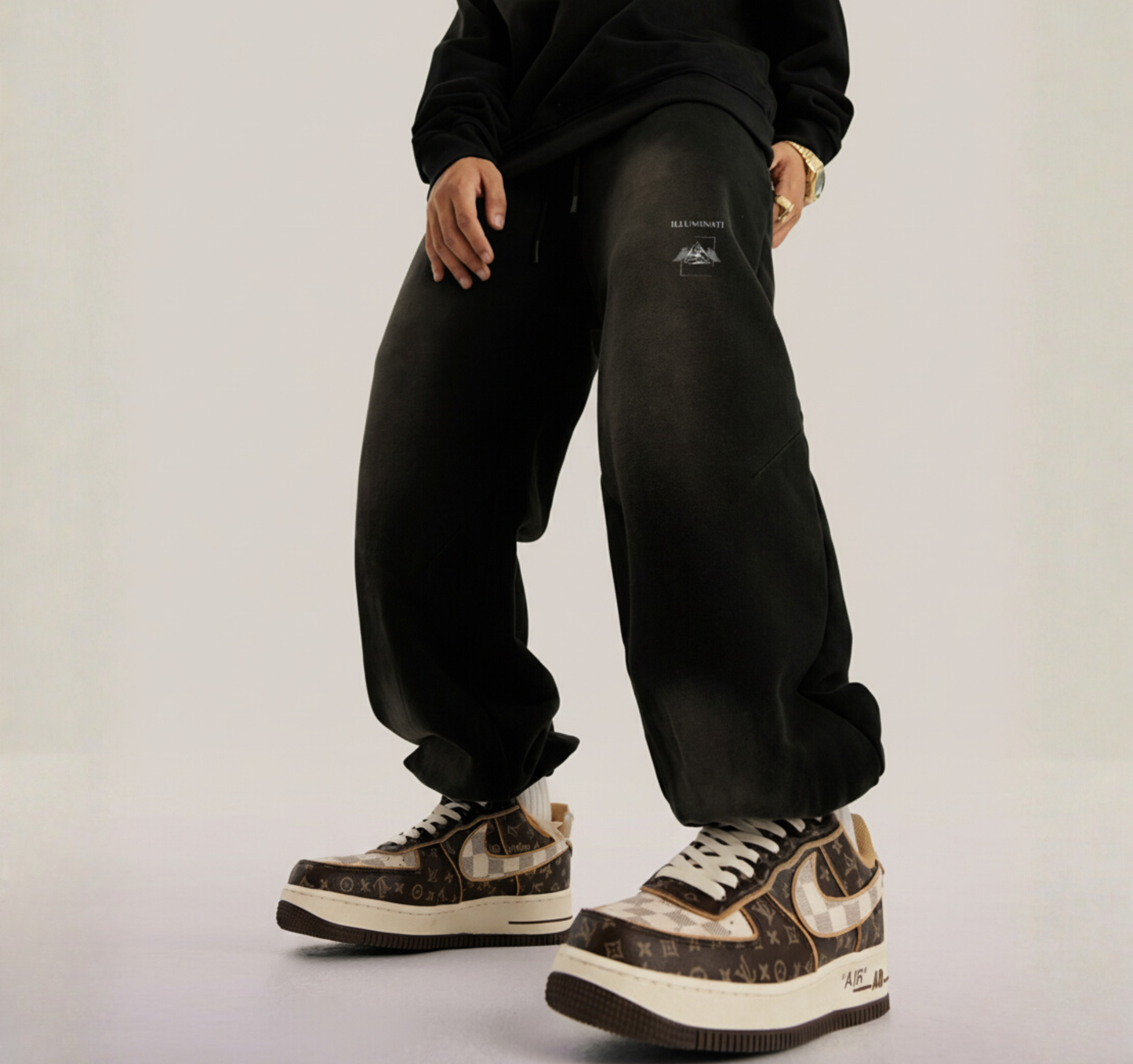 Vintage Oversized Sweatpants - Dark Gray Illuminati 