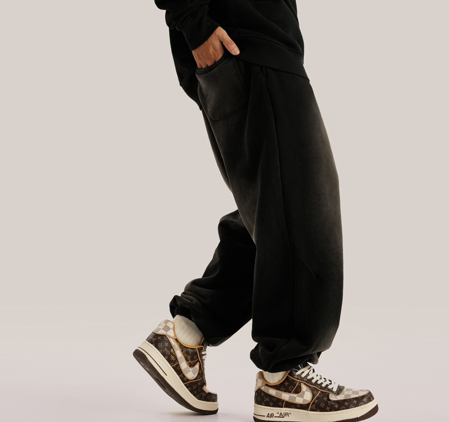 Vintage Oversized Sweatpants - Dark Gray Illuminati 
