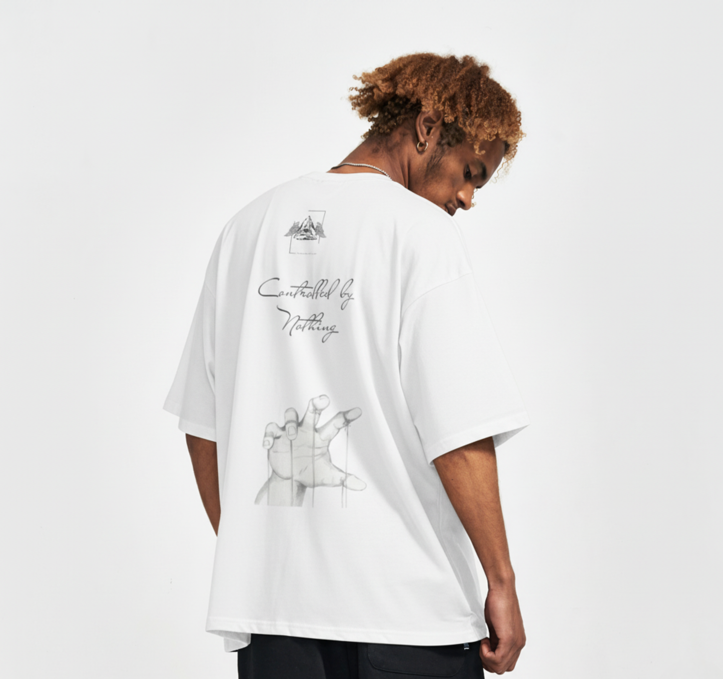 Boxy T-shirt - White Controlled by Nothing 