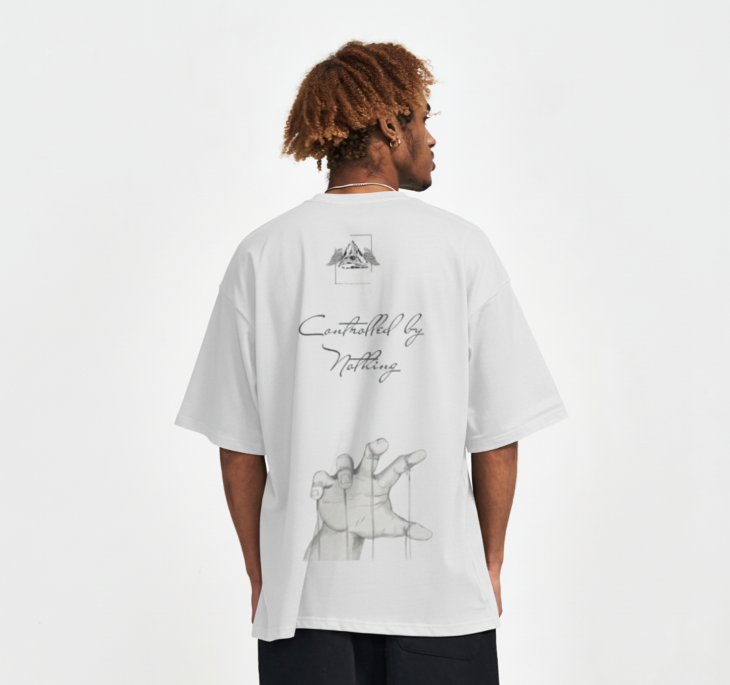 Boxy T-shirt - White Controlled by Nothing 