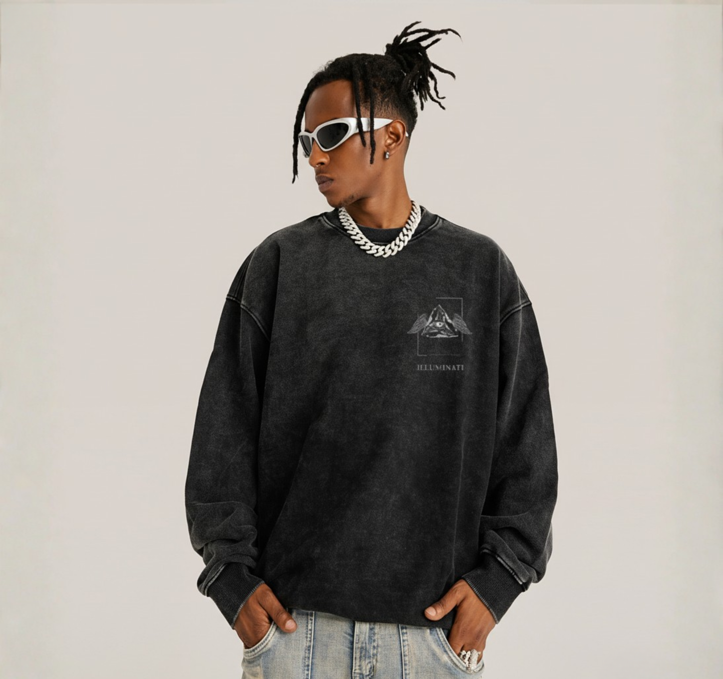 Oversized Vintage Effect Heavyweight Sweatshirt - Novus Ordo Vesteis 