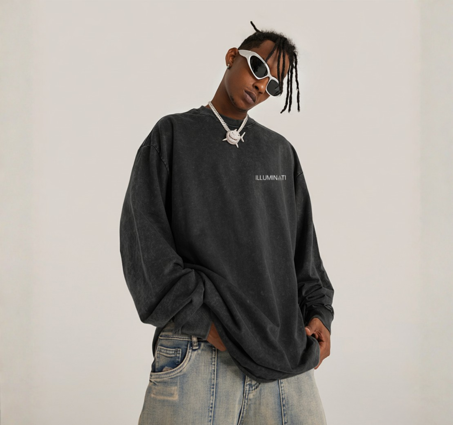 Lightweight Vintage-Effect Sweatshirt - Universe In My Hands 