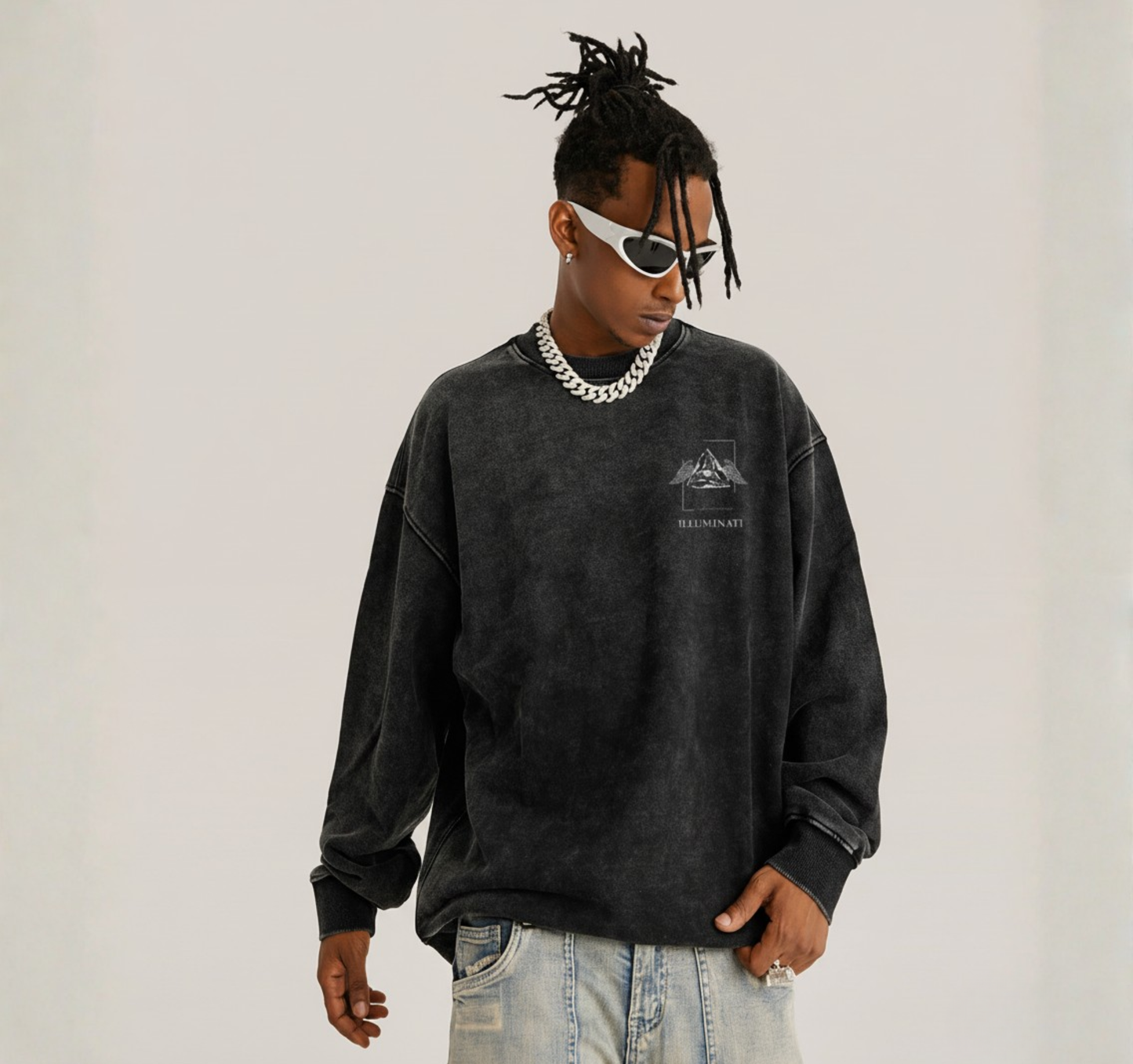 Oversized Vintage Effect Sweatshirt - Labore Et Constantia