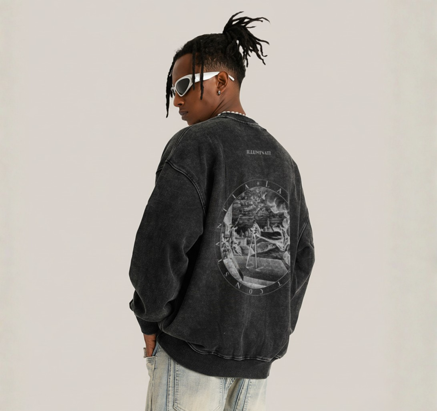 Oversized Vintage Effect Sweatshirt - Labore Et Constantia