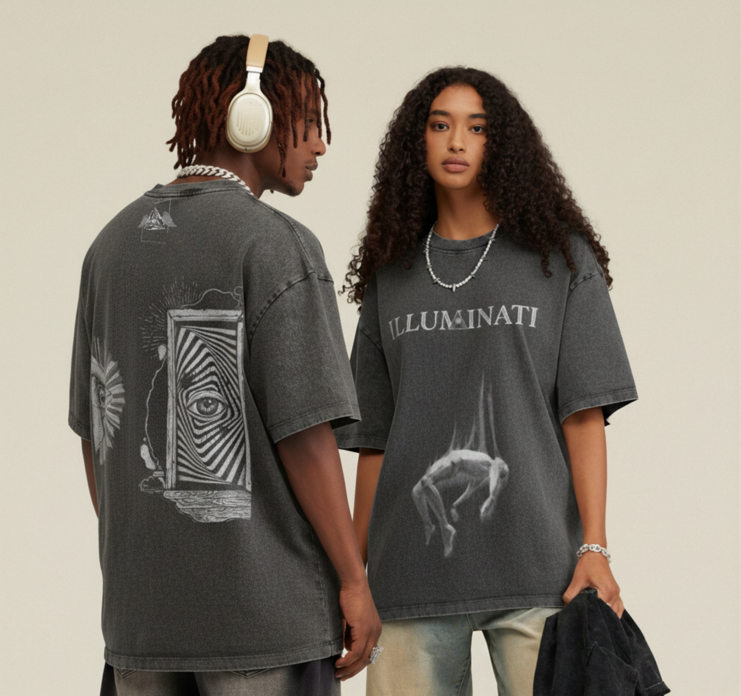 Oversized Washed Effect T-shirt - Dimension