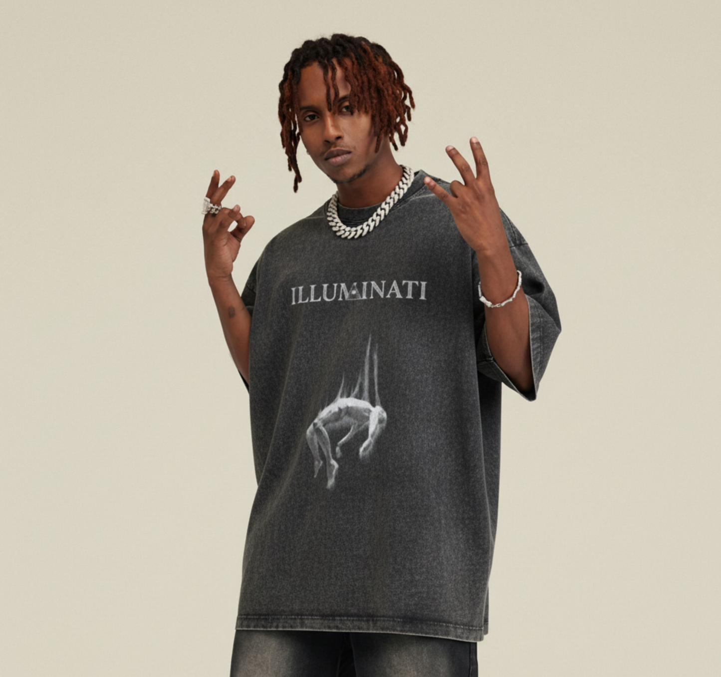 Oversized Washed Effect T-shirt - Dimension