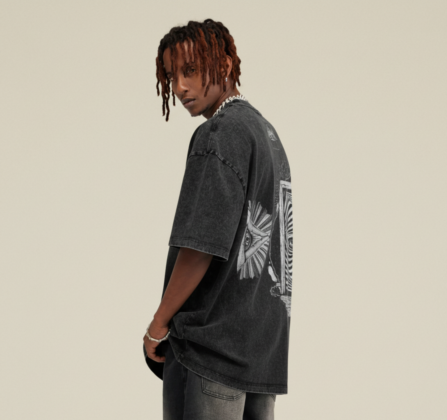 Oversized Washed Effect T-shirt - Dimension