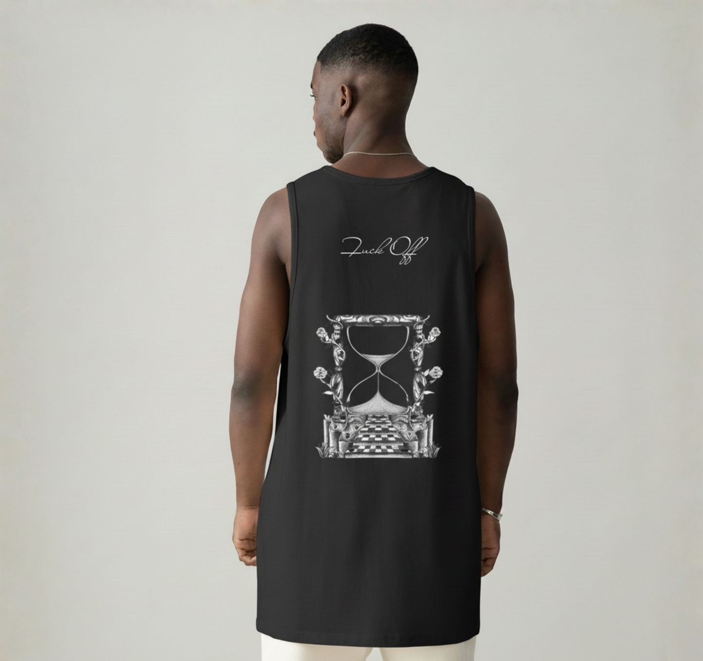 Oversized Sleeveless Tank Top - Time Fu** Off