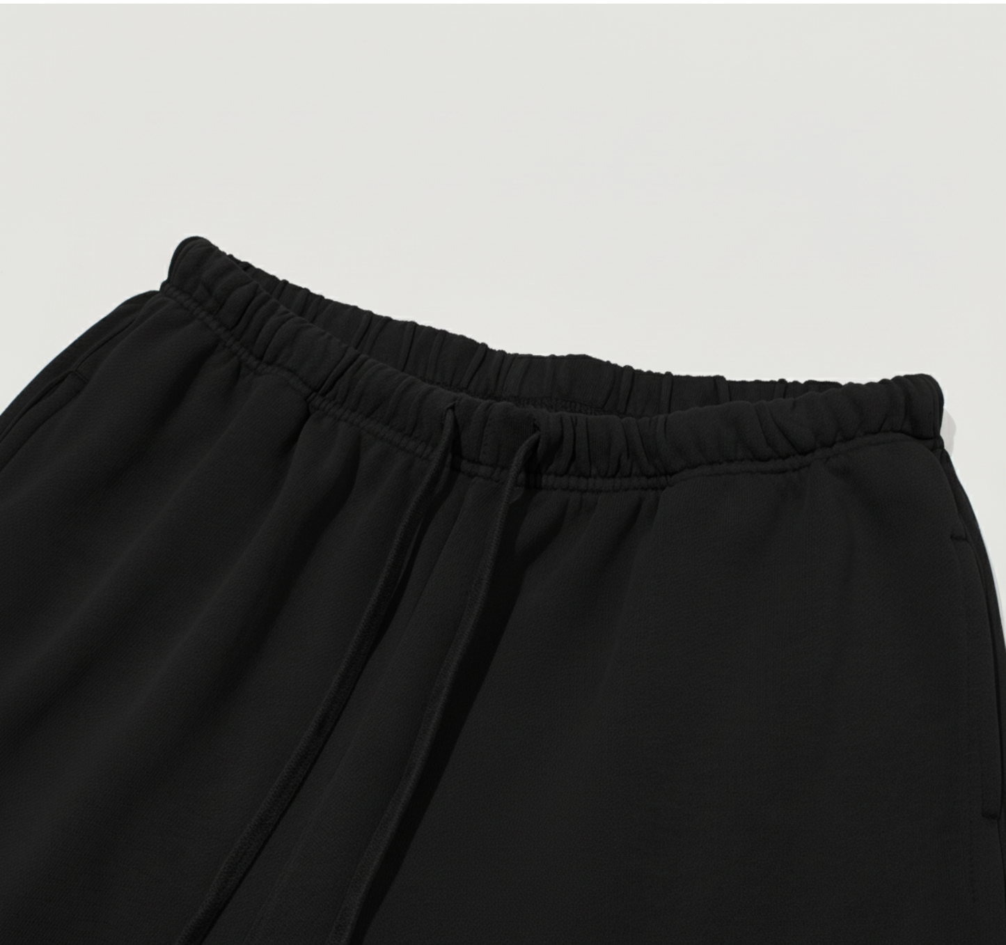 Baggy Shorts with Raw Hem - Illuminati White Logo